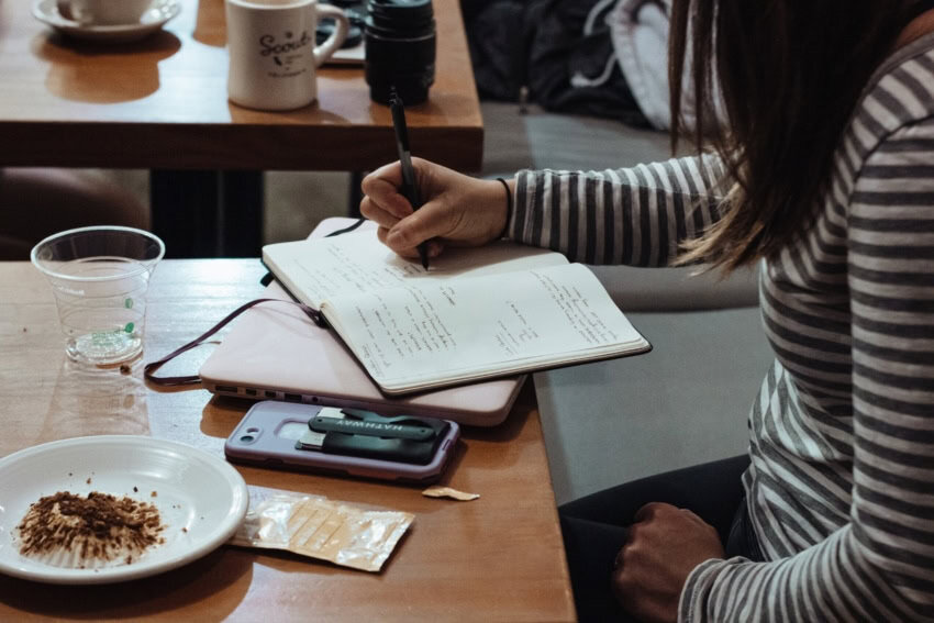 Girl studying for a test