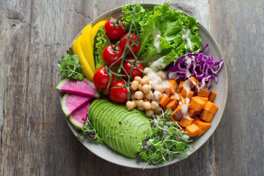 Healthy bowl of salad for proper nutrition