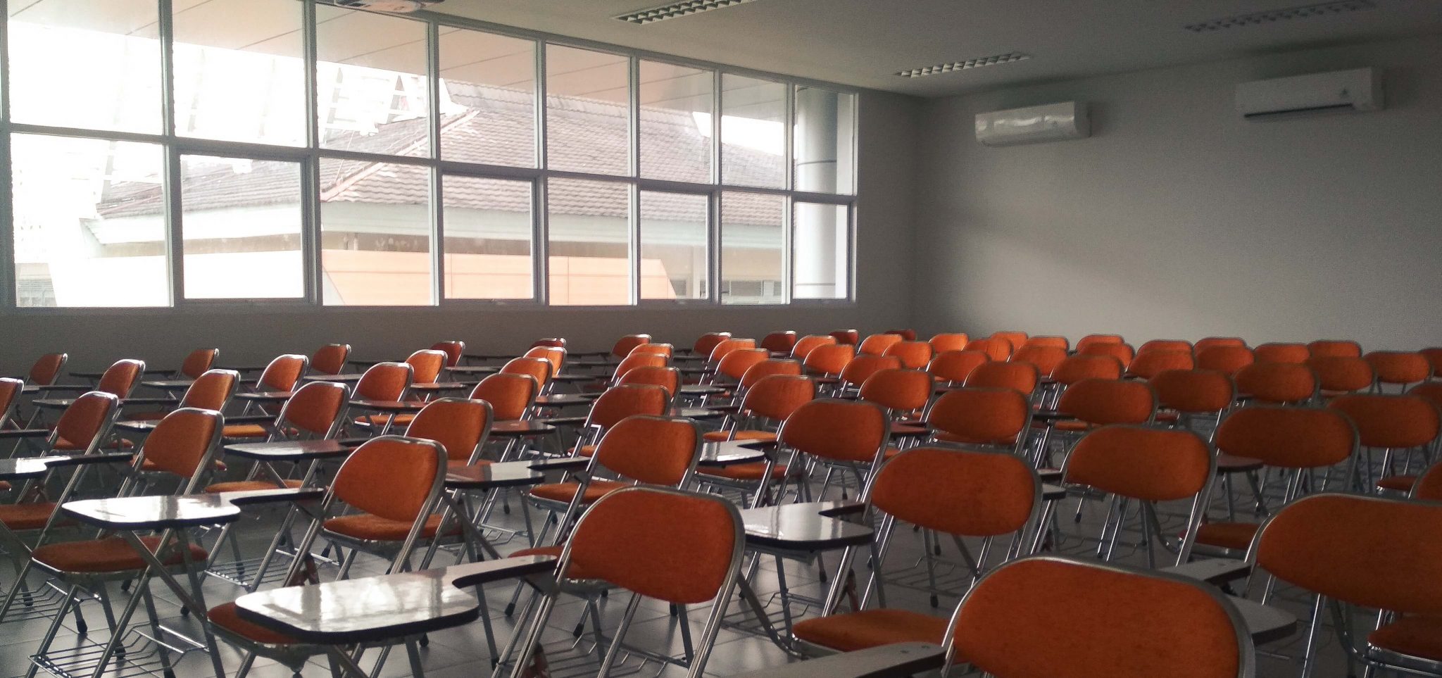 Empty classroom as emergency remote teaching is enforced