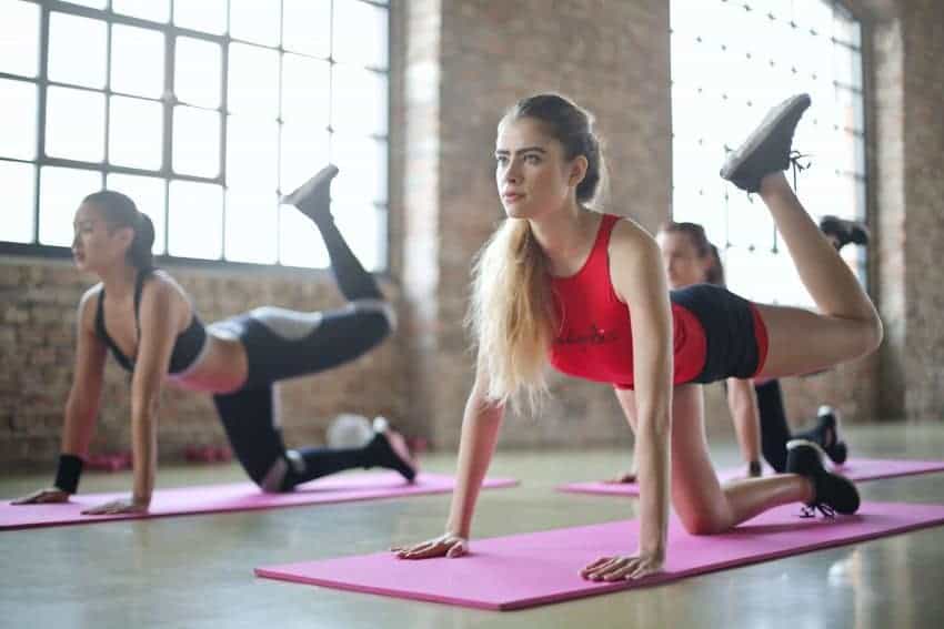 Aerobics instructors may lead classes in yoga and pilates