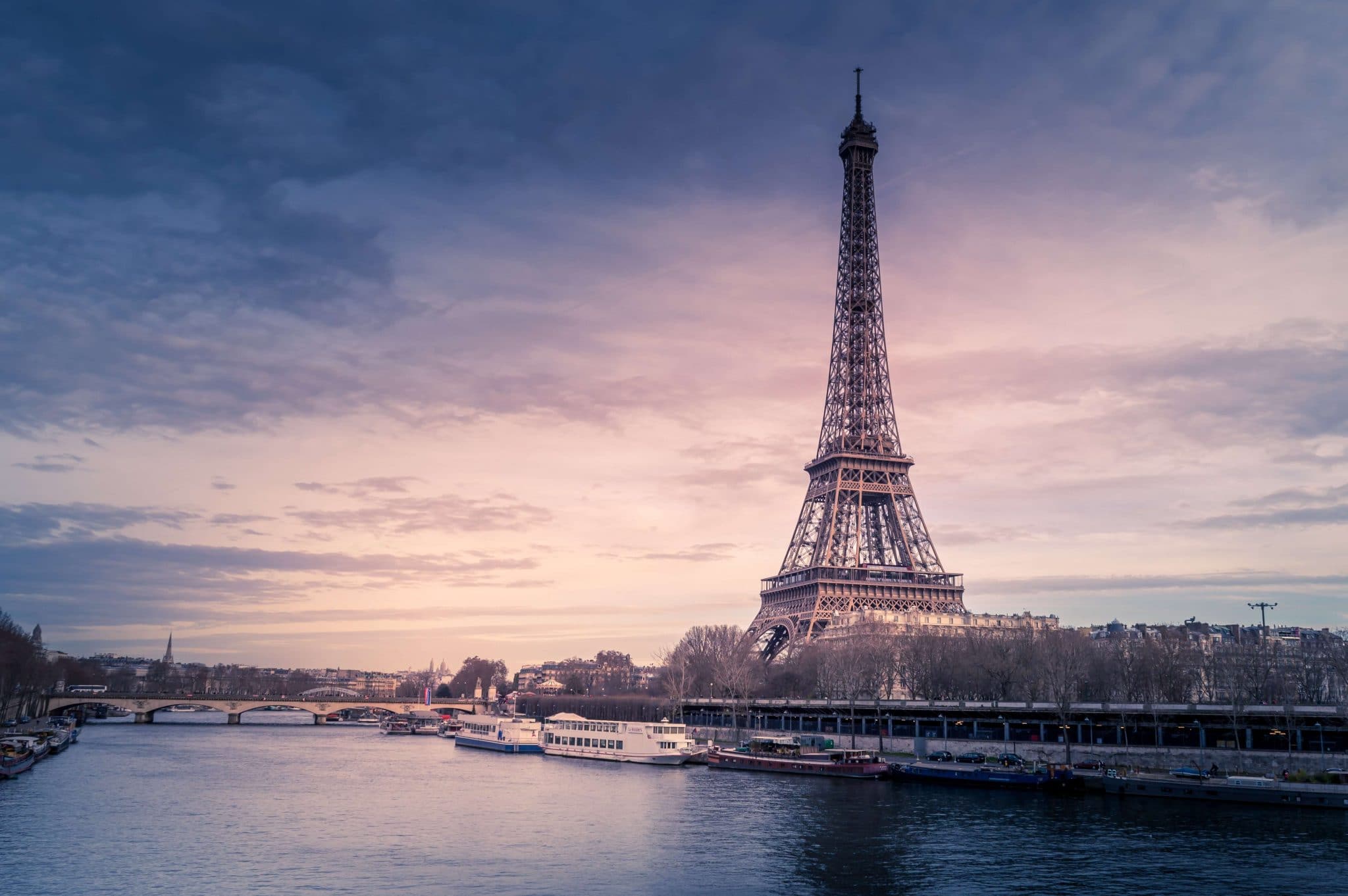 Paris Eiffel Tower over the river