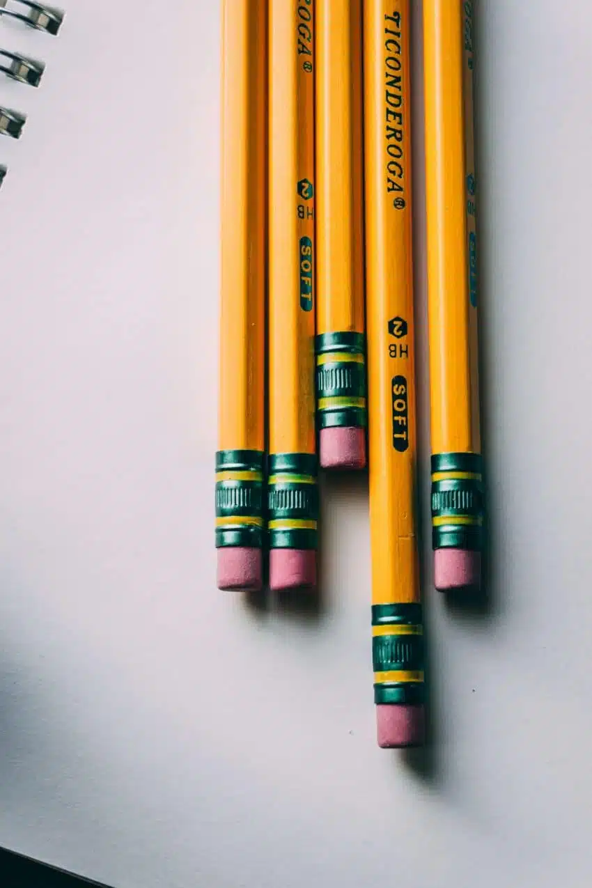 Number 2 pencils on blank paper