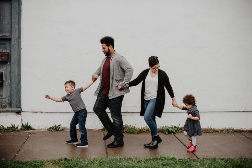 Parents with children balancing school and family life at University of the People