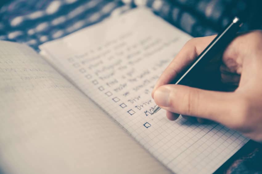 A written to-do list to stay focused