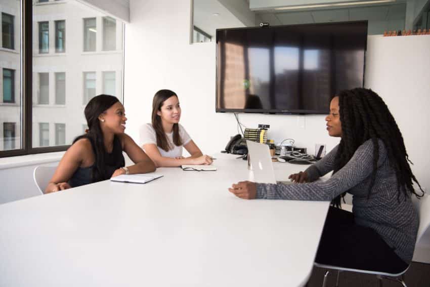 Group of employed young women