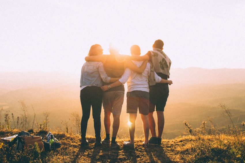 “Four students in a healthy support system”