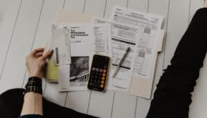 tax and accounting paperwork