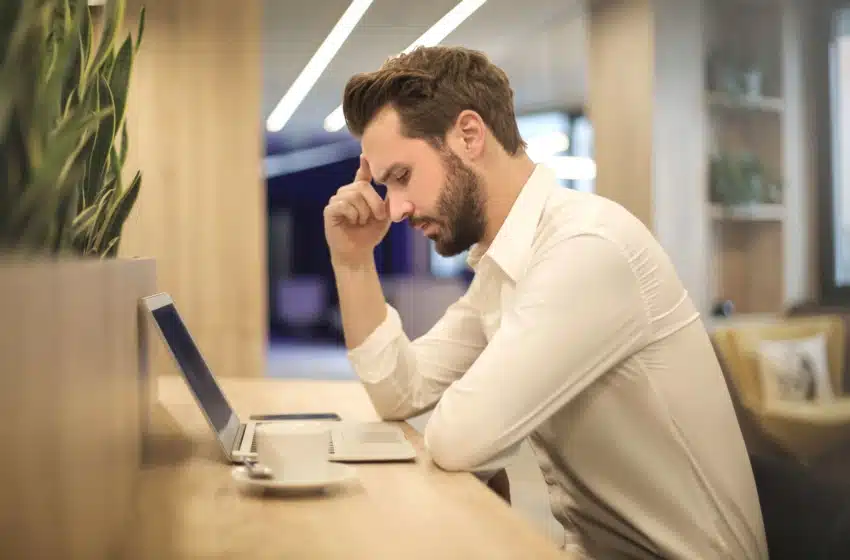 ALT TEXT: This man volunteers after work hours for the Red Cross, making important updates on Twitter.