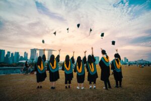 students graduating