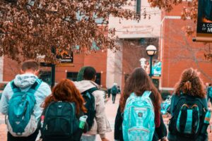 students walking on campus in Maryland