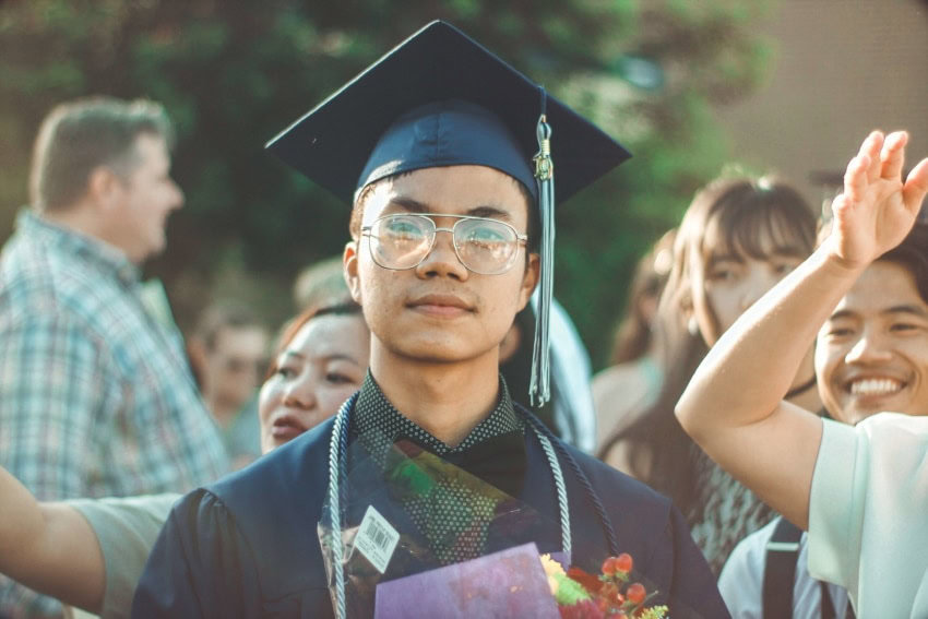 A proud college graduate who was a part of an honor society