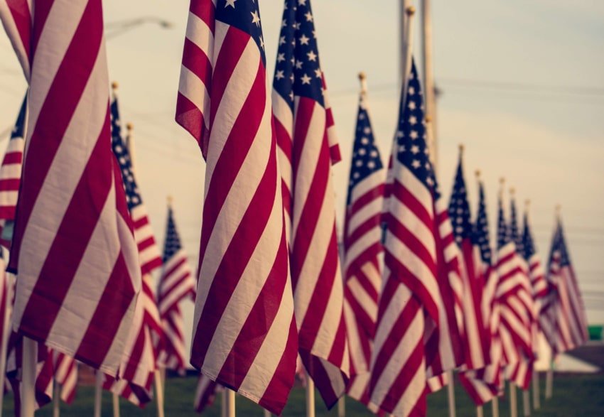 The American flag, representing the pride that all of these U.S. Presidents have for their country.