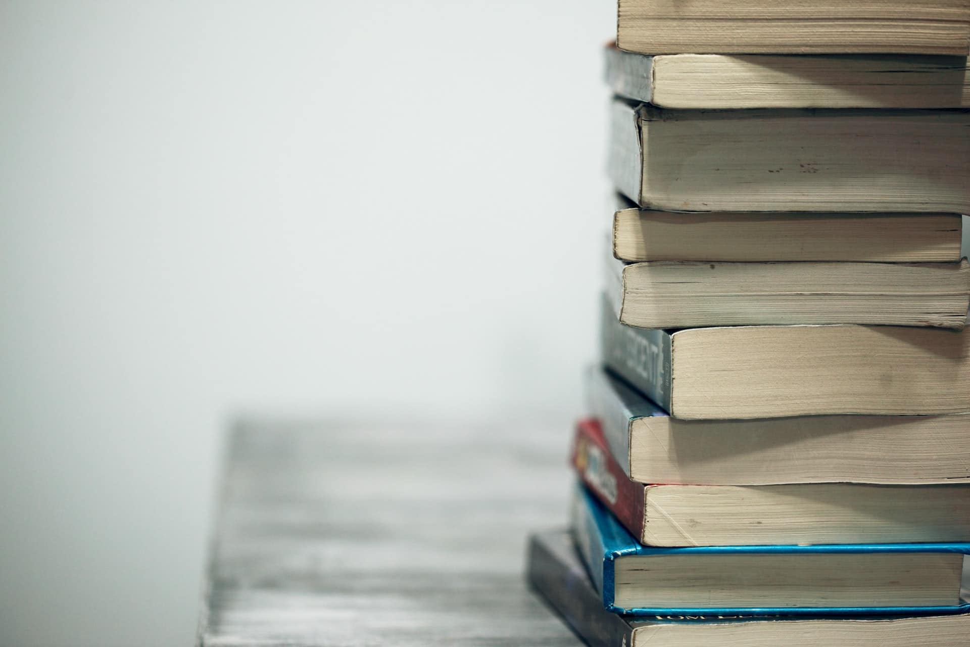 Stack of school books