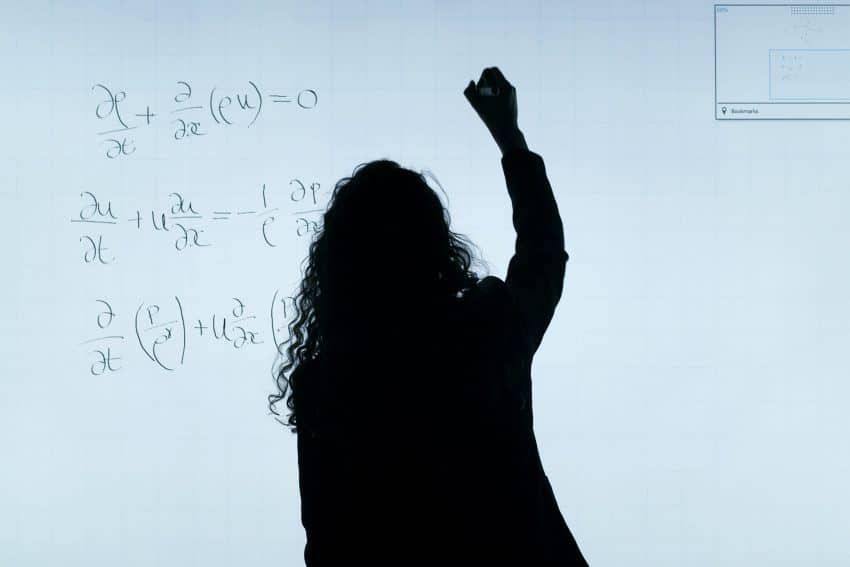 Woman teaching math