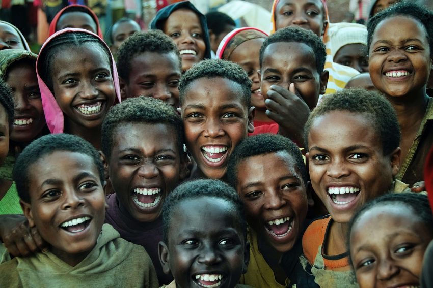 Group of smiling Ethiopian children