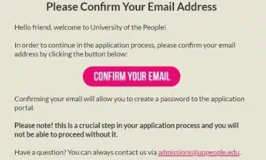 admission email confirmation