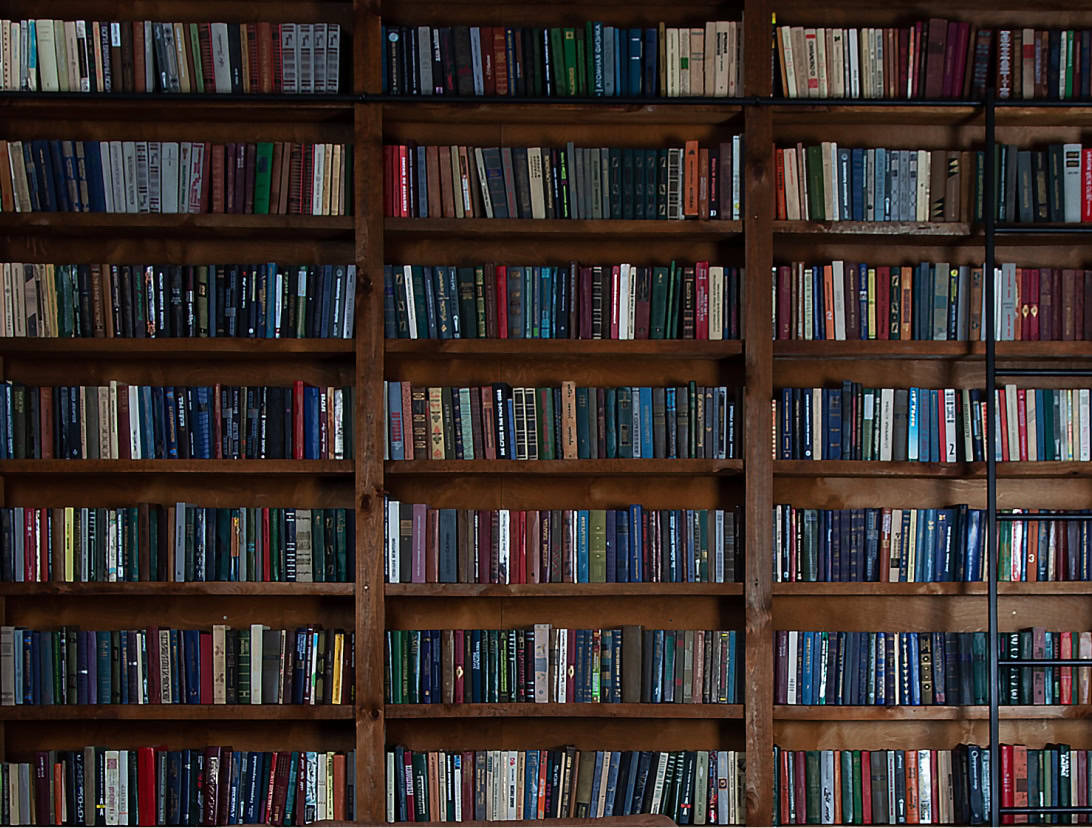 Books on bookshelf