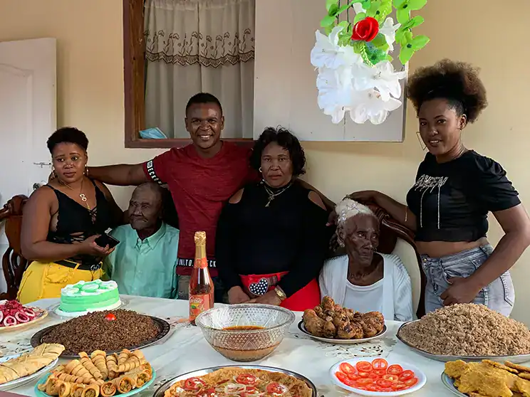 male MBA student with his family