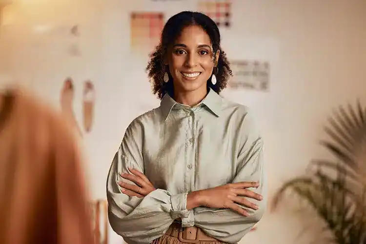 a female entrepreneur posing for a professional picture