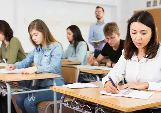 Webify Folder blog 19 GMAT vs GRE for an MBA_Header college students appearing for a GMAT exam