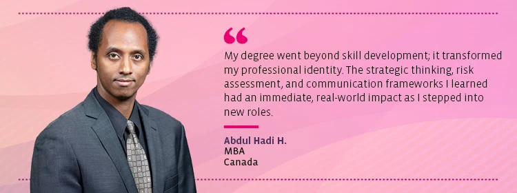 a Canada-based male MBA graduate of UoPeople