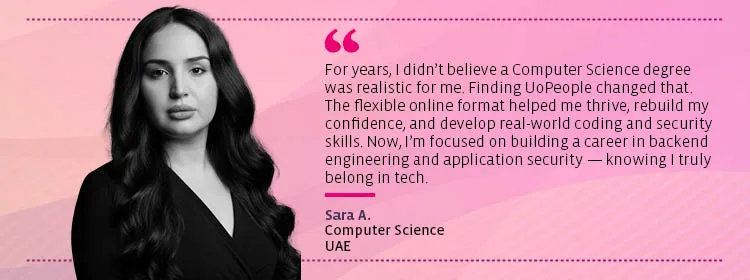 a female Computer Science student of UoPeople
