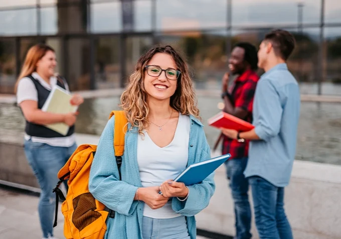 US student with books